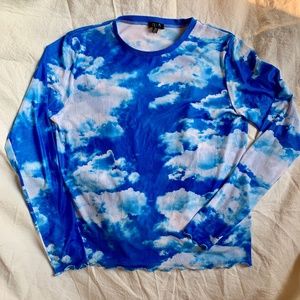 Cloud Print Mesh Tee by dELiA’s